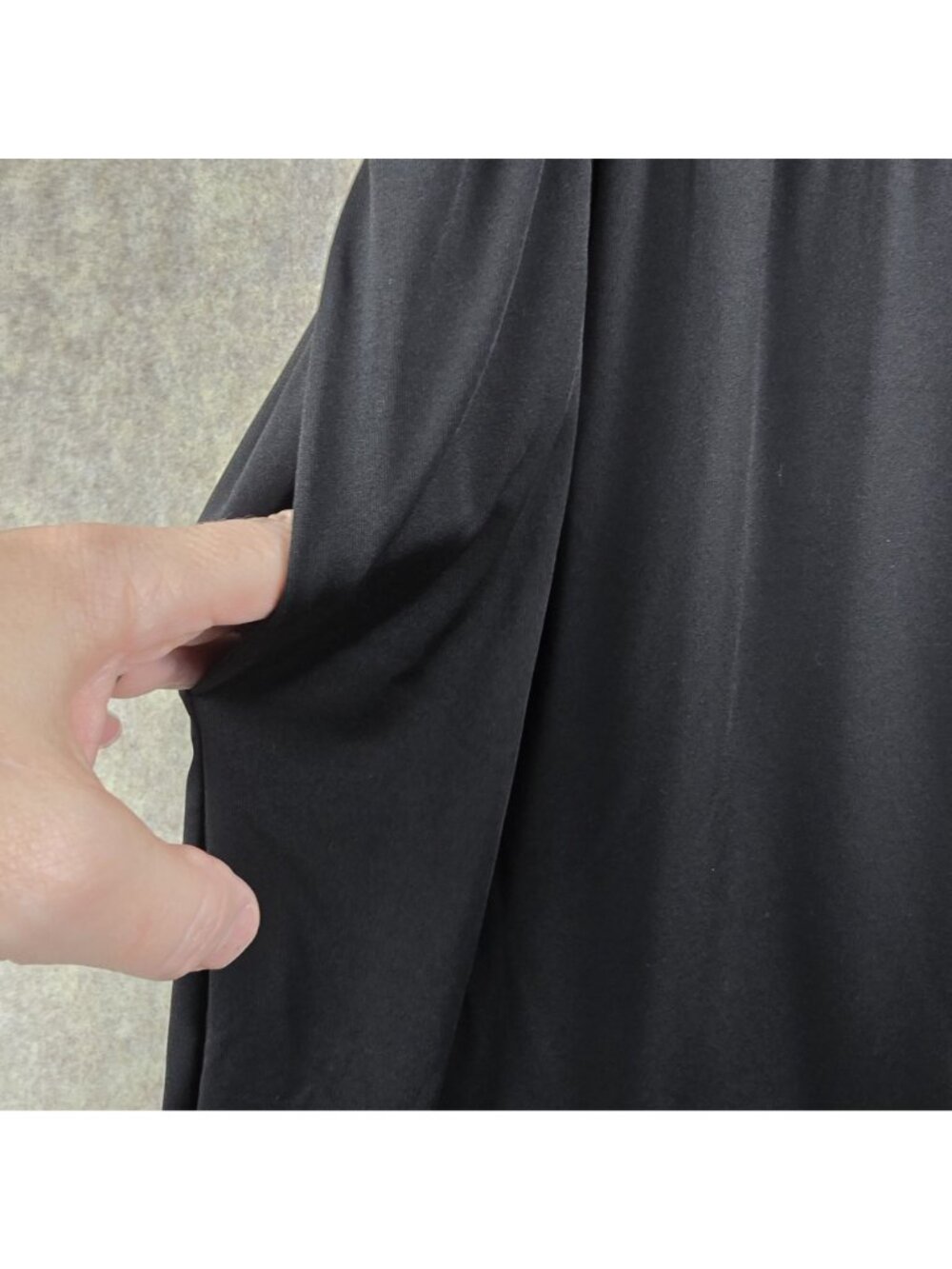Black Womens Wide-Leg Lounge Pants Elastic Waist 4XL Flexible Polyester Blend - Picture 3 of 6